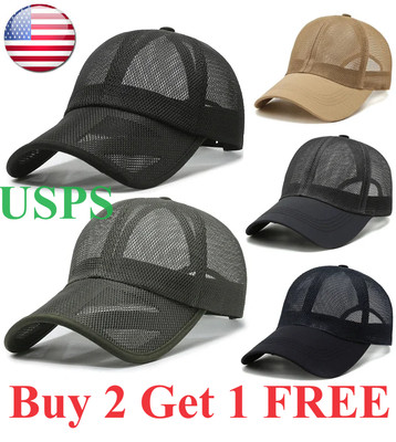 Summer Full Mesh Baseball Cap Unisex Trucker Caps  Adjustable Snapback Hat