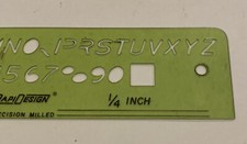Berol RapiDesign Template R-938 Slant Letter 1/4" New Lower Price