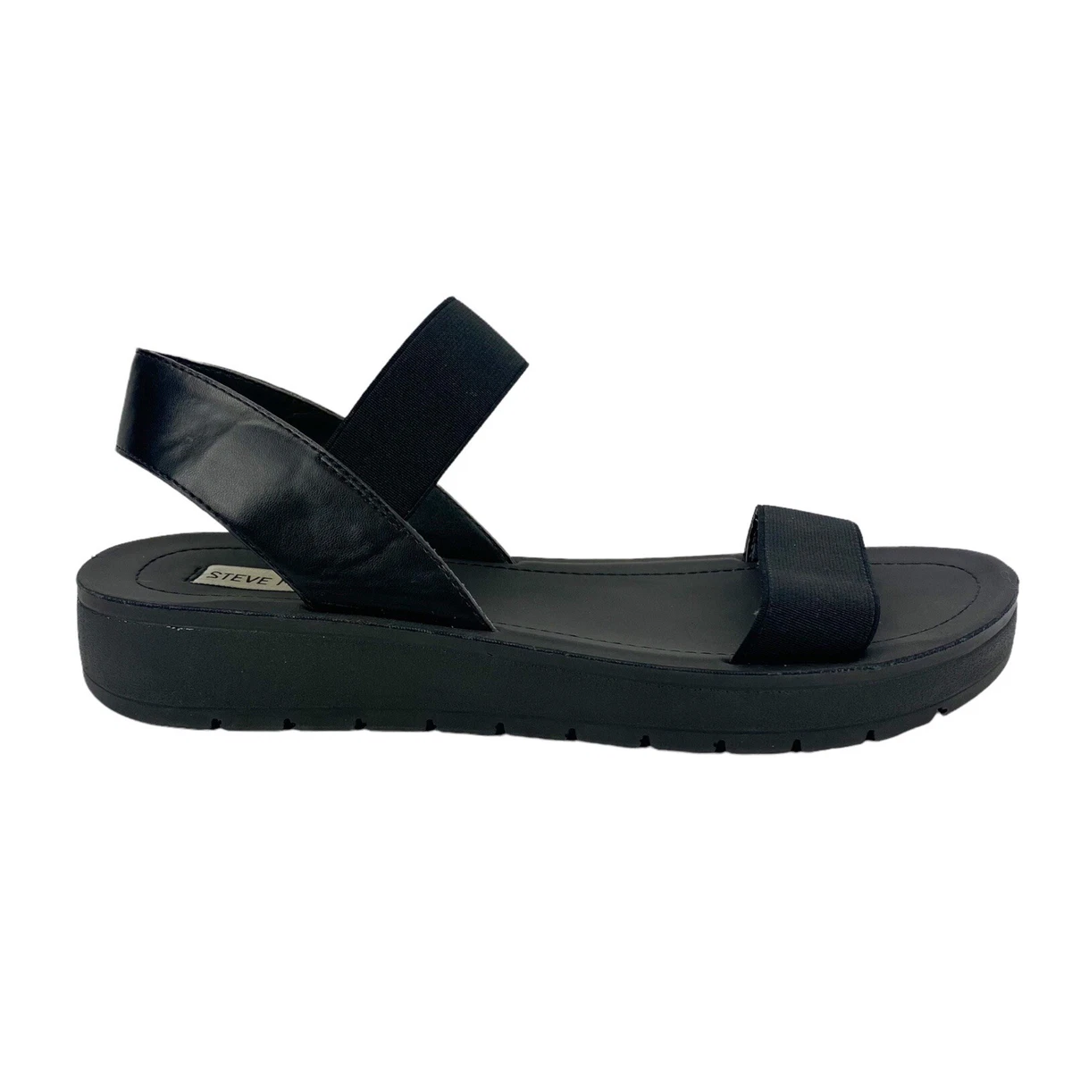 Flat platform hotsell sandals black