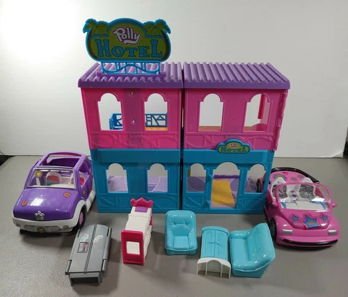 Vtg polly pocket Polly hotel And Car Lot