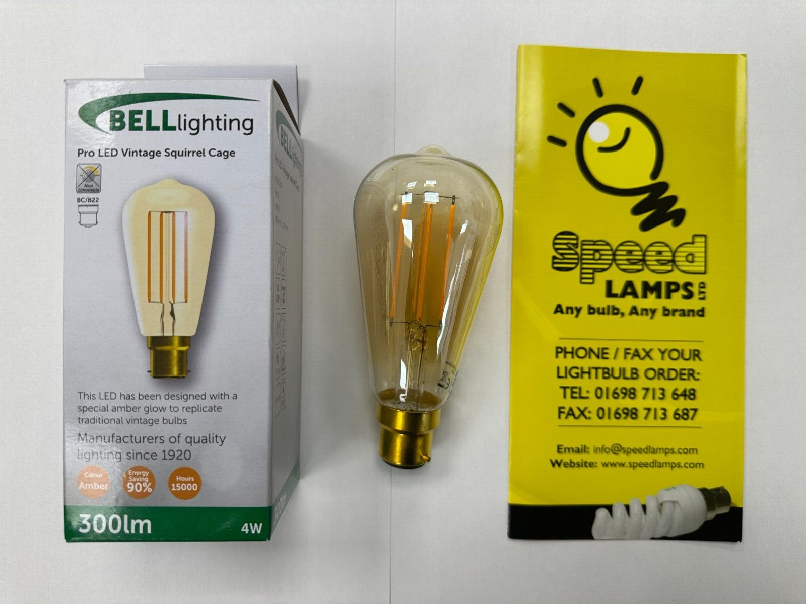 Bell LED Vintage Pear Filament 4W B22 ST64 Gold 2000K Lightbulb