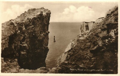 Beachy Head & Leuchtturm, Eastbourne, Sussex, RP Waton Tower Postkarte
