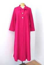 Vtg 70s Hot Fuchsia Pink Vassarette SOFT Velour Long Full Sweep Robe Pockets 14