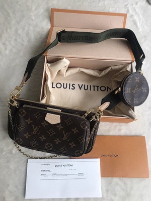 Louis Vuitton Monogram Multicolore Pochette Accessoires in Weiß - Ankauf \u0026  Verkauf Second Hand Designertaschen und Accessoires