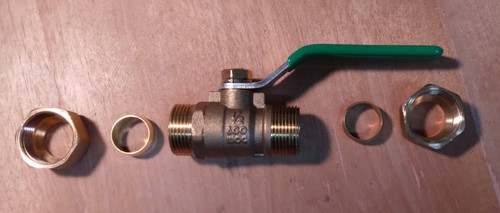 1/2 INCH COPPER 5/8 OD COMPRESSION BALL VALVE