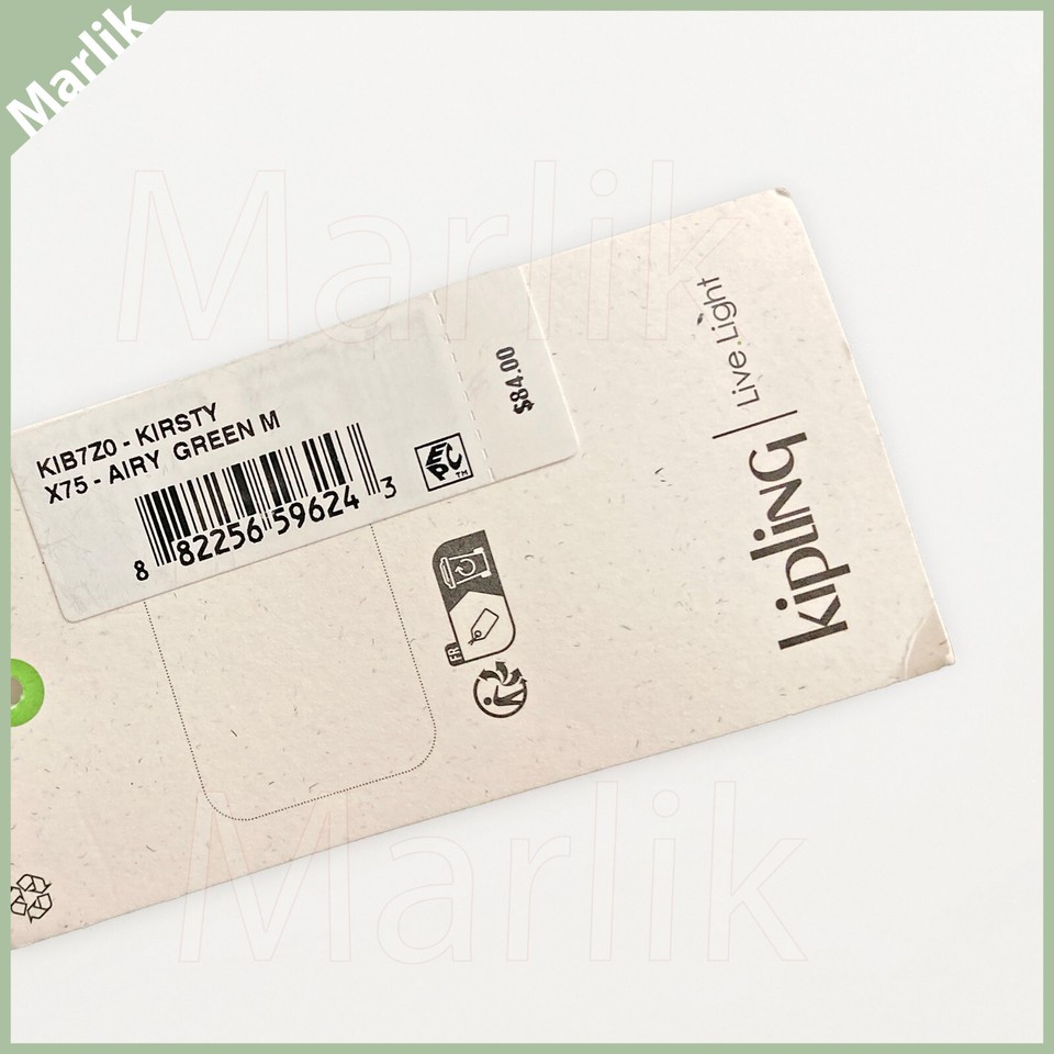 Borsa A Tracolla Kipling Kirsty Mini Verde Arioso/Rosa - Nuova Con Etichette + Charm