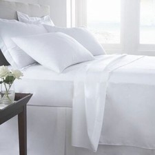 1200 TC HEAVY FABRIC SINGLE PLY 100 EGYPTIAN COTTON 4 PC SHEET SET WHITE SOLID