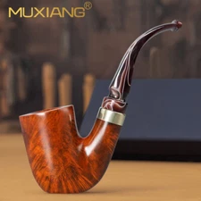 MUXIANG Briar Hungarian Pipe Handmade Smooth Tobacco Pipe Wooden Oom-paul Pipe