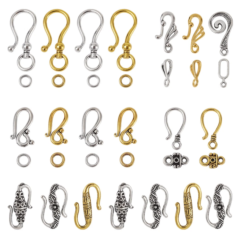 1 Box Tibetan Style Alloy Hook and S-Hook Clasps DIY Jewelry Findings For Crafts - Image 2 of 4