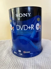 NEW 100PK Sony DVD+R 4.7GB 120min 1-16X Recordable Blank Video Discs