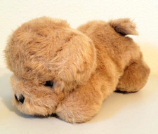 Vintage 1982 GUND Tan Brown PUPPY DOG Laying Stuffed Animal Plush 11"
