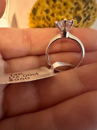 2.00 Ct Round Cut VVS1/D GRA Moissanite Engagement Wedding 14k White Gold Plated - Picture 3 of 11