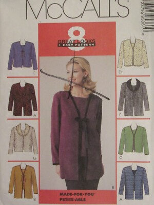 Lovely OOP McCALLS 9536 Misses Cardigan in lengths Top PATTERN S/8-10  UC