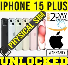 APPLE IPHONE 15 PLUS 128GB 256GB (UNLOCKED) ✅PHYSICAL SIM TRAY✅ (A3094) ❖SEALED❖