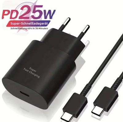25W USB-C Schnellladegerät PD für Samsung S26 S25 S24 S23 USB-C EU