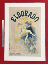 ORIGINAL Jules Cheret ELDORADO Music Hall 1894 LITHOGRAPH Poster LINEN-BACKED