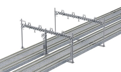 KATO N scale Structure 4-wire wide overhead wire poles 10 pcs 23-064