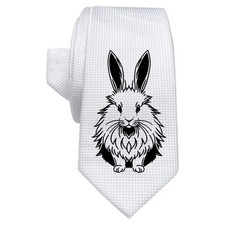 Weiße Krawatte/Krawatte 'Angora Hase' mit Geschenkbox (AT00016409)