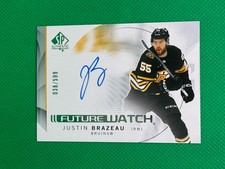 Justin Brazeau 2024-25 SP Authentic On Card Auto Autograph Bruins 38/599 E61