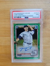 2020 Bowman Chrome Tarik Skubal Green Shimmer Refractor Auto 1st PSA 9 /99