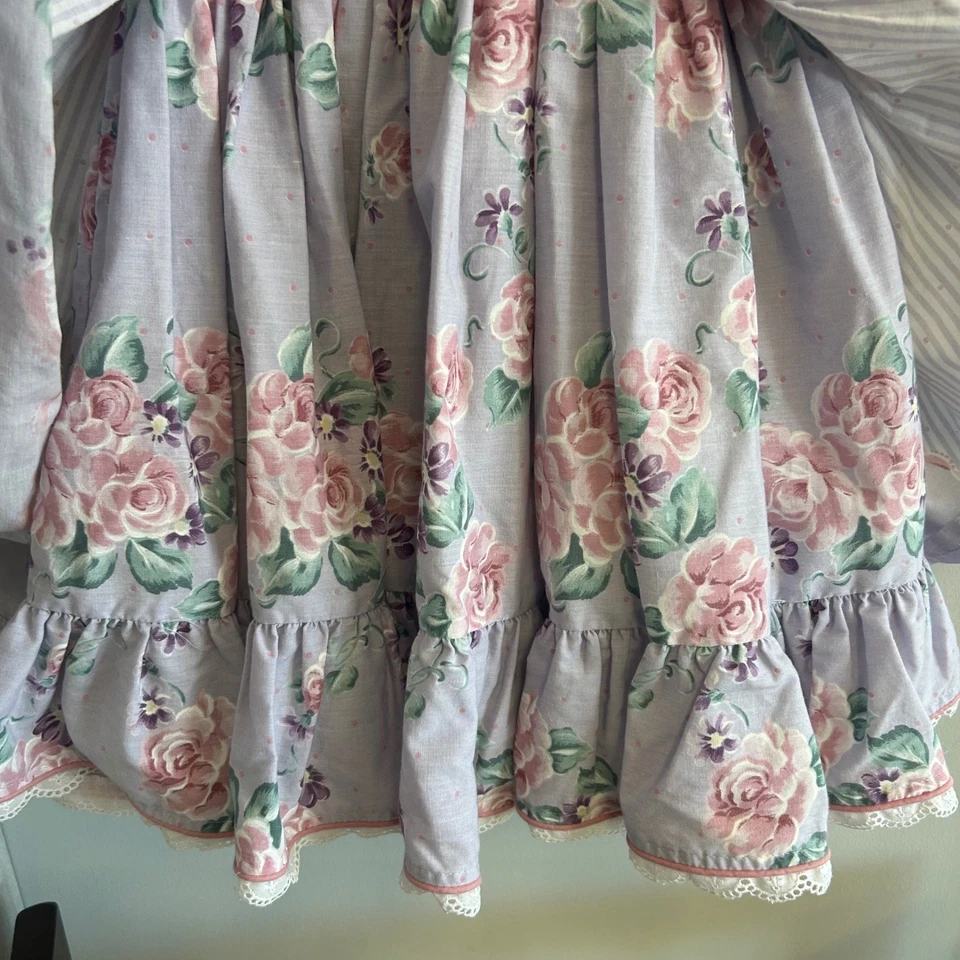 Винтажный Daisy королевство фиолетовый цветочный сарафан фартук платье размер 4 cottagecore - Изображение 4 из 4