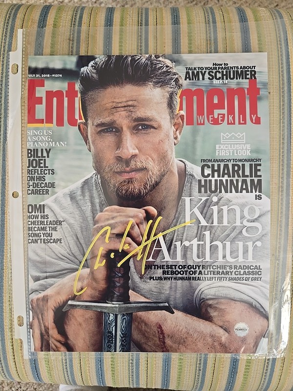 Charlie Hunnam ' Magazine Cover Photo ' Signed In Person Photo 8x10 Cover. C.O.A