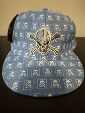 Skull Baseball Cap Embroidered Size 7 1/2 Skull All Over Haina Sports Games NWT