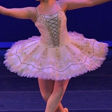 Professional Classical Ballet Tutu Aurora Costume Dress in White  Gold size 16
