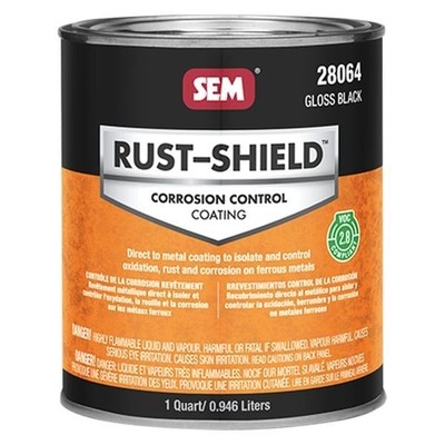 SEM 28064 Rust Shield 1 qt Gloss Black Rust Barrier