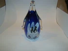Vintage Murano Style Cobalt Blue Art Glass Penguin Figurine Paperweight 8" tall