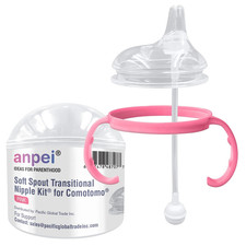 Sippy Cup Soft Spout Transitional Nipple Kit for Comotomo Baby Bottles, 5 Oz and