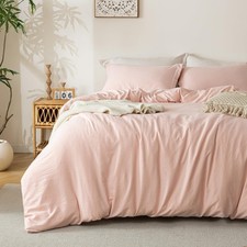 MILDLY Super Soft Duvet Cover - 100 Washed Microfiber Pink Comforter Cover S...