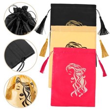  3 Pcs Sacchetti Raso Di Per Parrucche Borse Archiviazione Piccole Con Coulisse