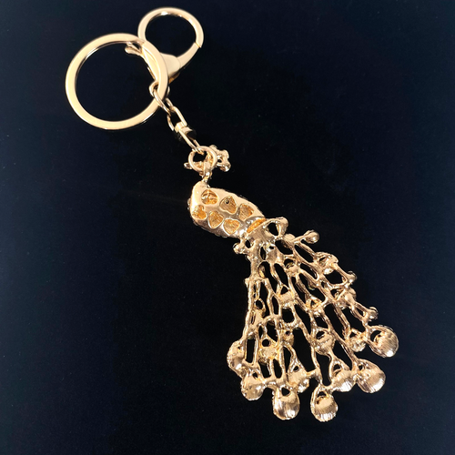 Schlüsselanhänger Pfau Strass Taschenanhänger Mehrfarbig Goldfarben Metall Neu - Bild 4 von 7