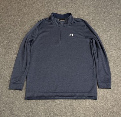 Under Armour Sweatshirt Mens 3XL 1/4 Zip Storm ColdGear Fleece Blue Golf