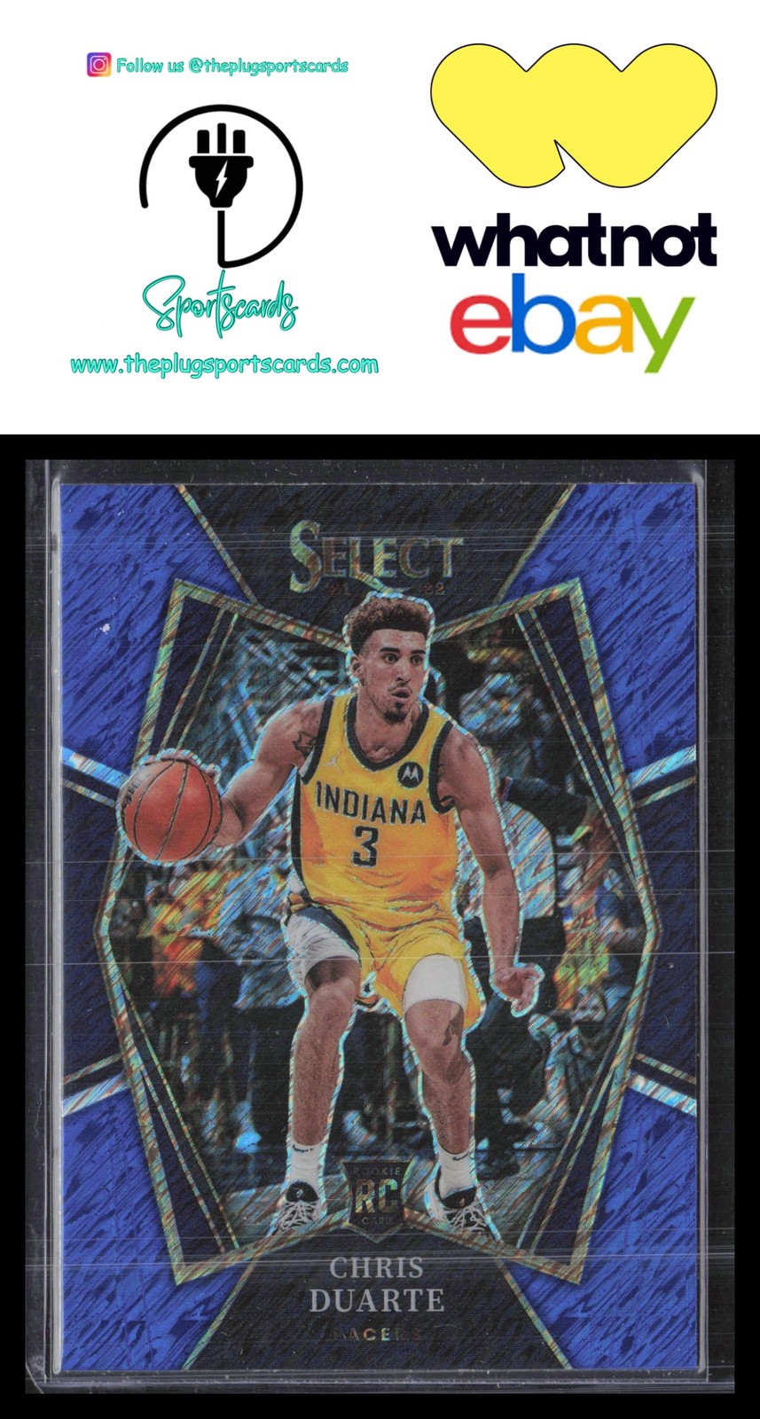 🔥 2021-22 Panini Select #146 Chris Duarte Blue Prizms RC Indiana Pacers