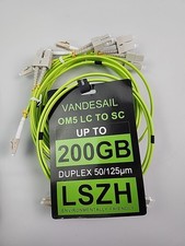 6 Pack LC to SC Fiber Optical Jumper Patch Cable 3M OM5 Multimode 1/10/40/100Gbs