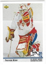 TREVOR KIDD 1992-93 Upper Deck World Championship #385 Calgary Flames Canada NM