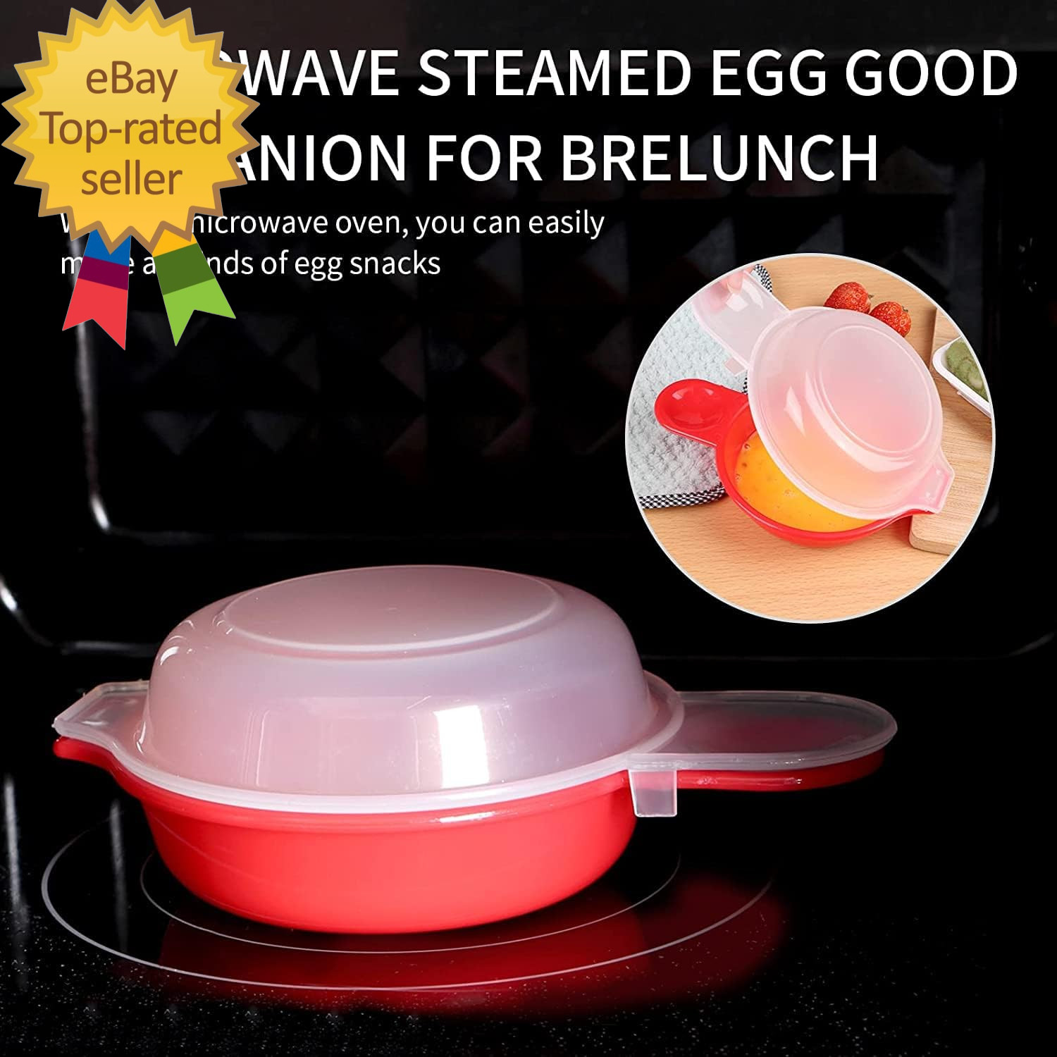 2Pcs-Microwave Egg Cooker,Microwave Egg Maker,1 Minute Fast Egg Hamburg Omelet M