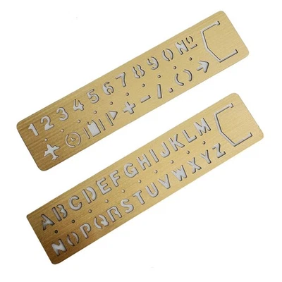 2teiliges Zahlen Buchstaben SchablonenSet aus Metall, klein Zeichenschablone ... - Bild 1 von 4