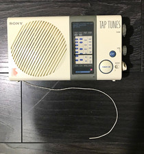 Sony Tap Tunes ICF-S76W Portable AM/FM Radio Wire Antenna White/Gray tested