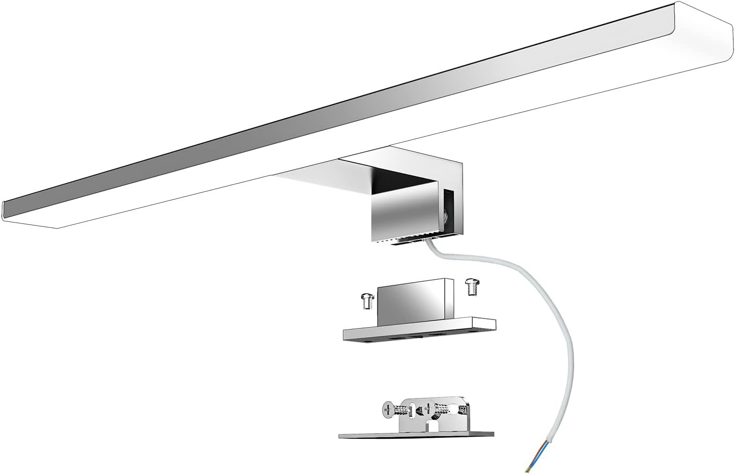 Lampada Specchio Bagno LED 10W 820Lm - Montaggio Rapido 3 in 1 IP44
