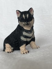 Collectible Black  Tan German Shepherd Puppy Dog Figurine Miniature Plastic