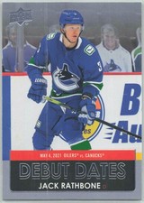 2021-22 Upper Deck Debut Dates Jack Rathbone #DD-9 Vancouver Canucks