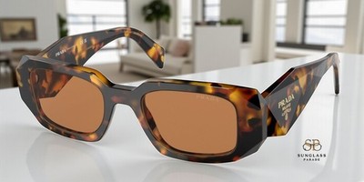 PRADA PR 17WSF VAU2Z1 Honey Tortoise Dark Brown 51 mm Women's