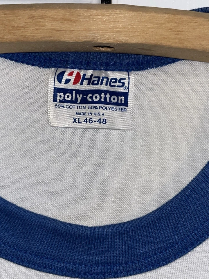 Vintage Ringer 1985 Chicago Cubs Win Harry Carey Hanes T-Shirt Size XL USA - Image 4 of 4