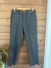 Versace Mens Wool Blend Dress Classic Pant Black/Dark Grey Size 50 Made In Italy
