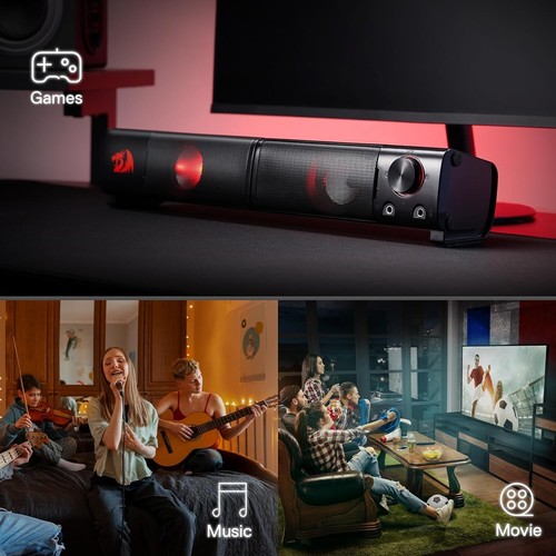 GS550 PC Gaming Speakers 2.0 Channel Sound Bar USB Powered 3.5mm - 第 8/8 張圖片