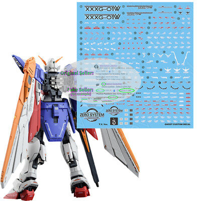 for RG 1/144 Wing TV ver WaterSlide Pre-cut UV Light React Detail Decal XXXG-01W