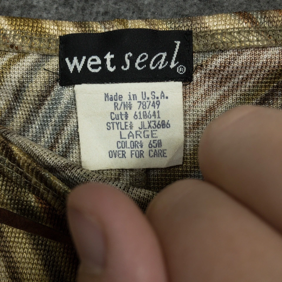 Vintage Y2K Wet Seal Brown Green Short Skirt Made in USA Size Large Streetwear - Image 3 of 4